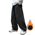 thumbnail image 2 of Spazoro Kids Boys Sweatpants, Warm Spring and Winter Elastic Waist Solid Color Loose Joggers for Child Boys Black Size 8 T, 2 of 3