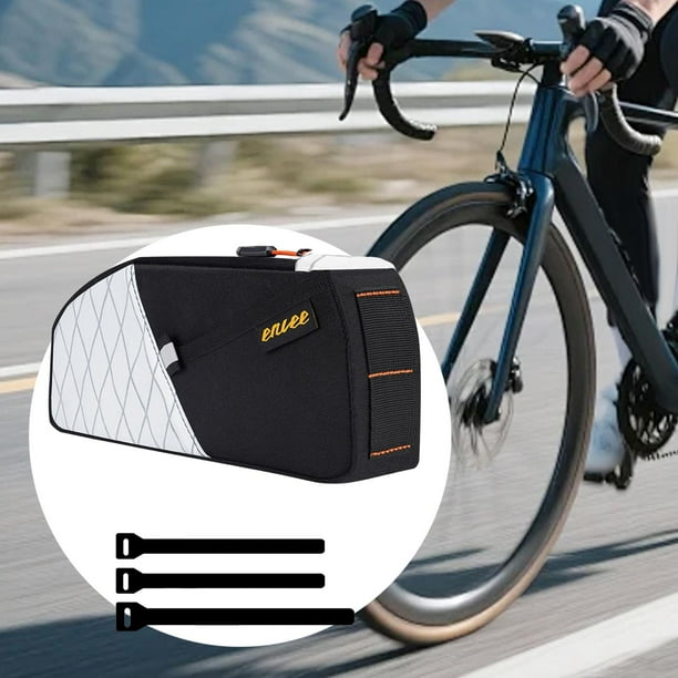 Bolsa de almacenamiento para cuadro de bicicleta, con correa, organizador de bolsillo para el tubo delantero de bicicleta, paquete de ciclismo para Blanco