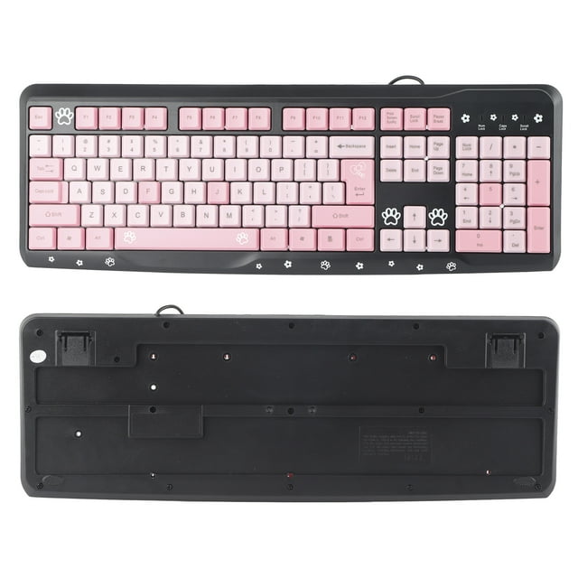 UltraThin Cartoon Keyboard USB Wired, 104 Keys Cartoon for Home Office Laptop Computer