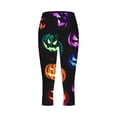 thumbnail image 7 of Yeaiivve Halloween Graphic Capris for Women Pumpkin Print Legging High Waist Stretchy Workout Leggings Buttery Soft Yoga Pants Vintage Holiday Costumes L, 7 of 7
