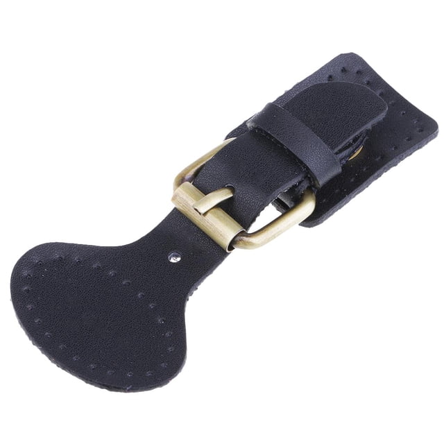 Leather Toggle Buttons w/ Metal Buckle for Coat Jacket Duffle Black