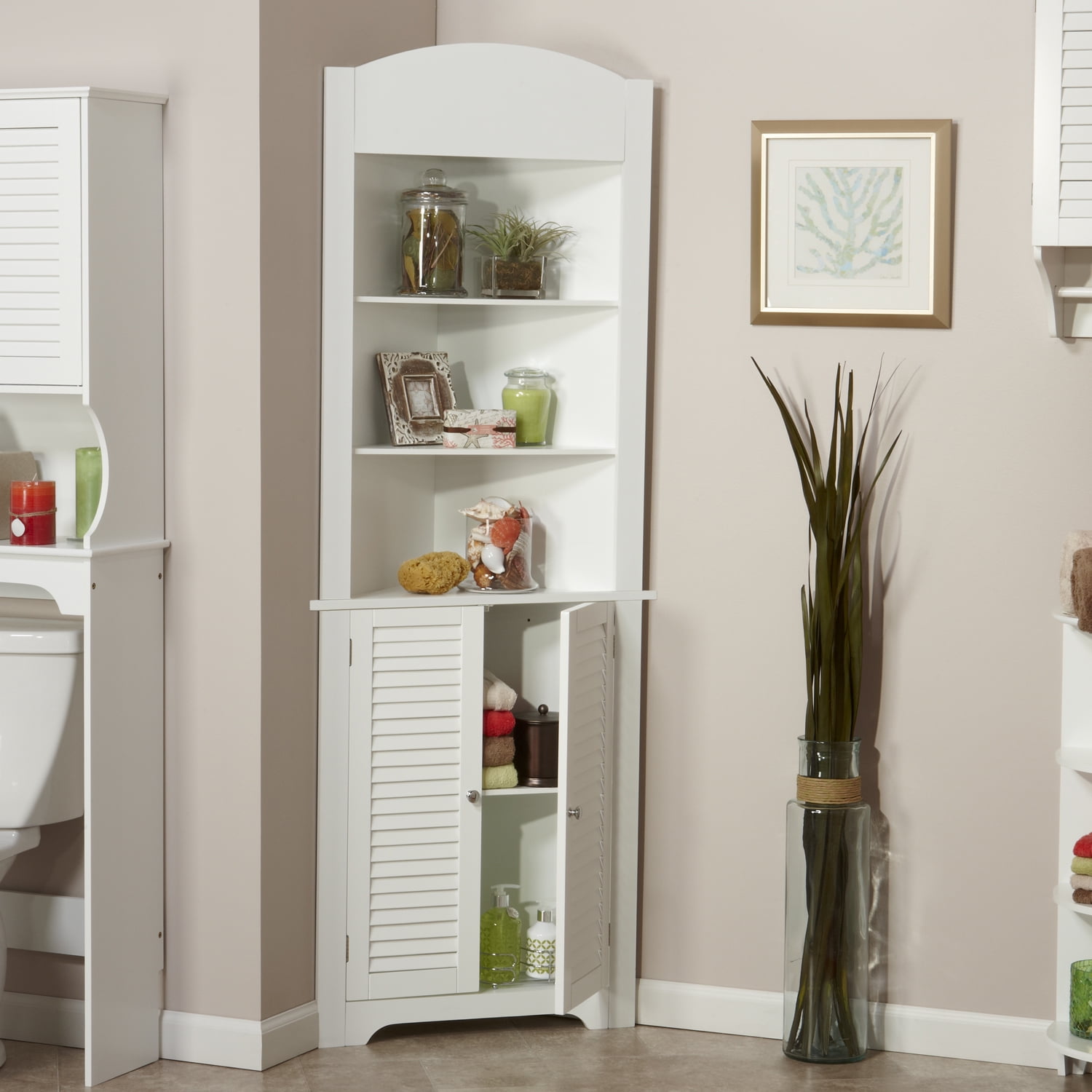 Riverridge Ellsworth Collection Tall Corner Cabinet White