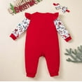 thumbnail image 4 of Likimi Baby Toddler Christmas Girls Jumpsuit Print Long Sleeve Onesie Fashion Casual Relaxed Spring Fall Homewear Size 3-6 Months Watermelon Red, 4 of 6