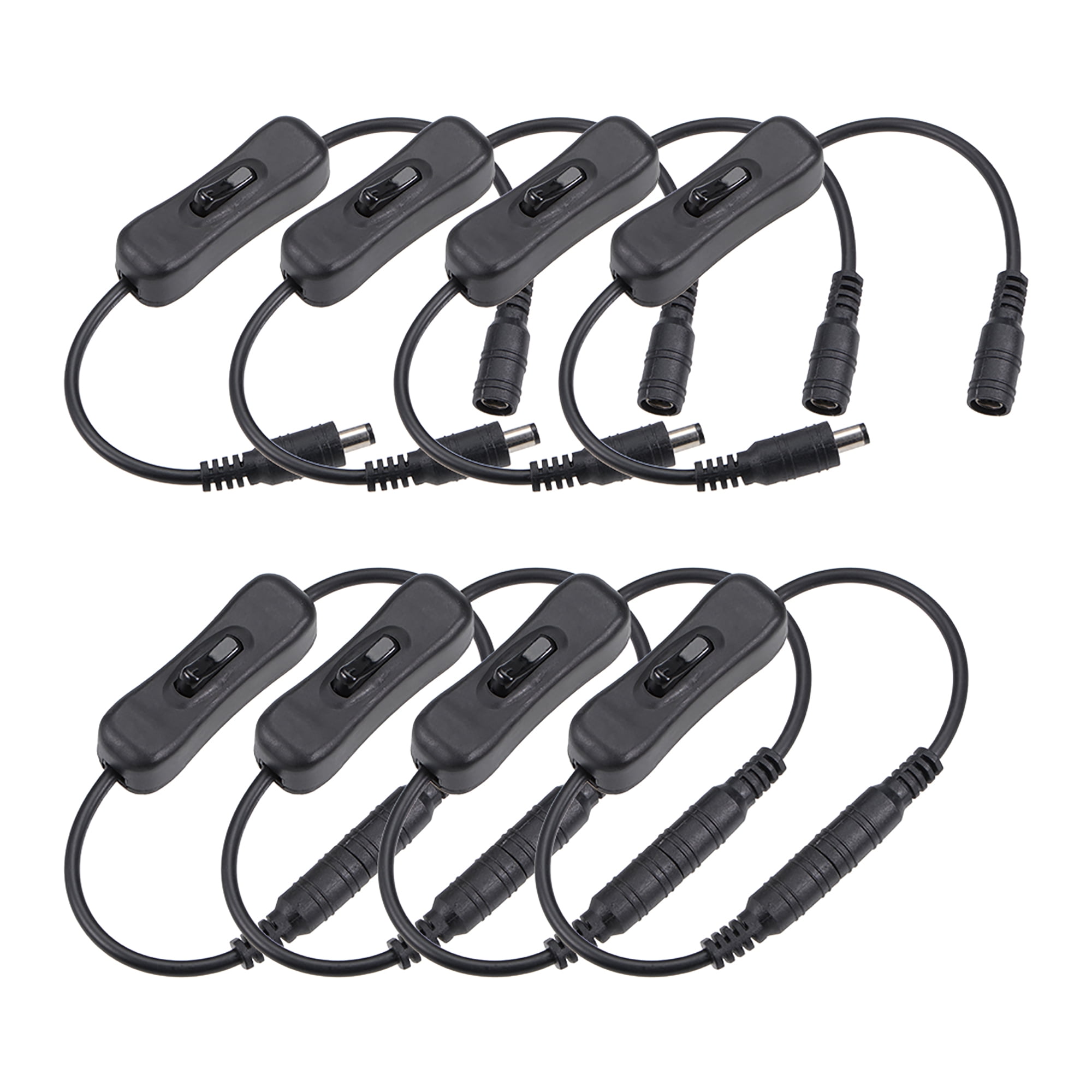 DC 12V Inline Rocker Switch w 5.5x2.1mm DC Jack Male to Female Power