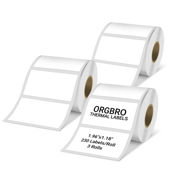 Etiquetas Térmicas ORGBRO 50x30mm, 230 Etiquetas, 3 Rollos