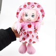 thumbnail image 2 of Cute Rag Doll Pink Orange With Hat And Fruit Clothes Doll Girl Gift, 2 of 5