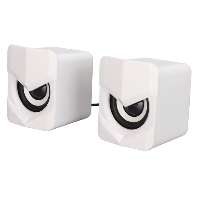 Desktop Mini LED Speaker, Save Space Easy To Operate Desktop Speaker Attractive Multi Purpose Clear for Home for PalyStation4 for Computer Black,White