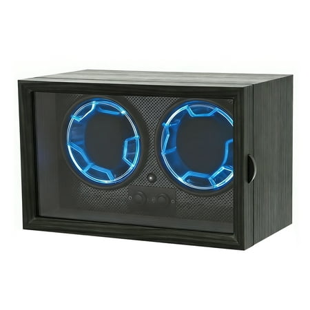Mechanical Watch Winder with 2 Watches Capacity 5 Speed Adjustable Automatic Watch Rotators Timepiece Display Holder Box