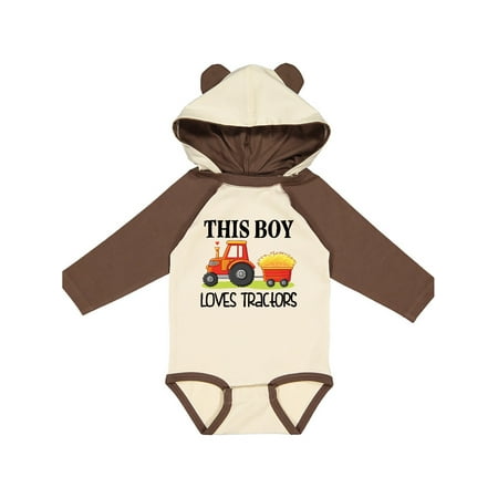 

Inktastic Farming Cute Boy Loves Tractors Gift Baby Boy Long Sleeve Bodysuit
