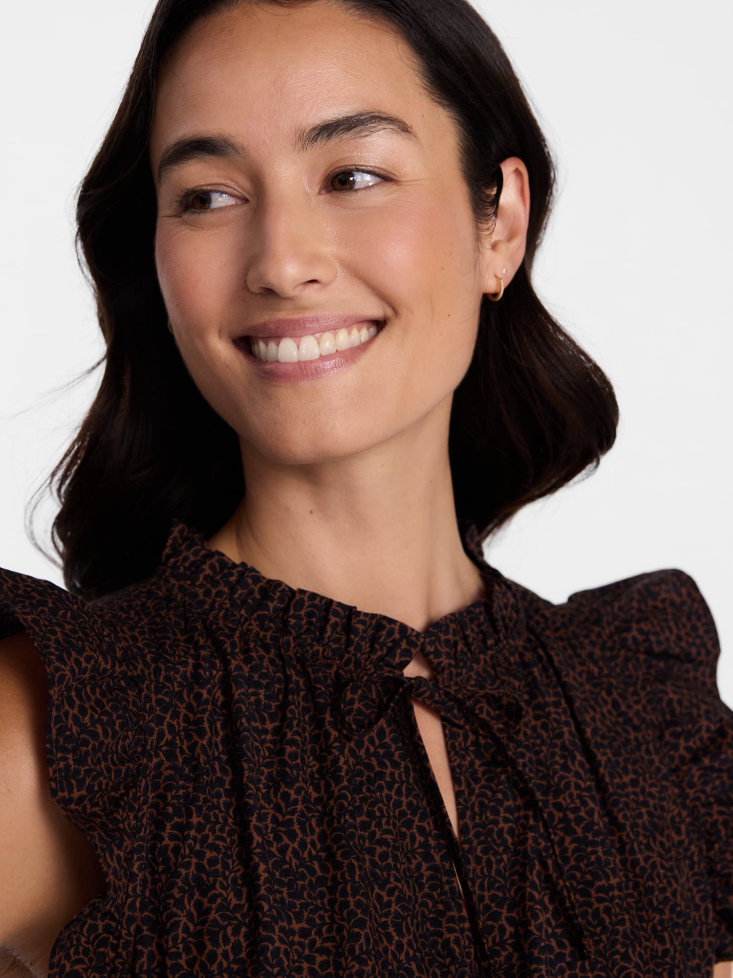 Time and Tru Women's and Women's Plus Cotton Mini Dress with Flutter Sleeves, Sizes XS-4X