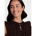 thumbnail image 5 of Time and Tru Women's and Women's Plus Cotton Mini Dress with Flutter Sleeves, Sizes XS-4X, 5 of 6