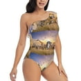 thumbnail image 3 of Gaeub Wildlife Protection Women's One Shoulder Ruffle Tummy Control Swimwear for Swimming Surfing Beach Party - Large, 3 of 8