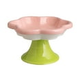 thumbnail image 2 of LShunze Ceramic Raised Cat Bowl, Elevated Cat Food Bowls for Food and Water Protecting Spine and Whisker friendly,Flower Shape Cute Cat Feeder Dish for Indoor Cats and Small Dogs, 2 of 7