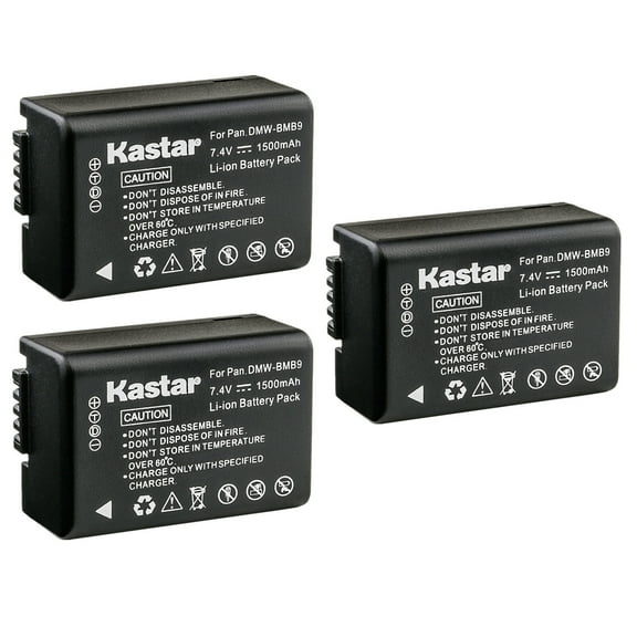 Kastar 3-Pack DMW-BMB9 Battery Replacement for Panasonic Lumix DMC-FZ40, Lumix DMC-FZ45, Lumix DMC-FZ47, Lumix DMC-FZ48, Lumix DMC-FZ60, Lumix DMC-FZ62, Lumix DMC-FZ70 Camera