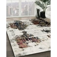 thumbnail image 2 of Ahgly Company Indoor Round Abstract Dark White Beige Abstract Area Rugs, 8' Round, 2 of 6