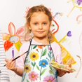 thumbnail image 3 of Pioneer Flower Floral Print Pattern Kids Aprons for Girls and Boys,Adjustable Neck Strap Toddler Aprons for Kids Cooking Baking, 3 of 7