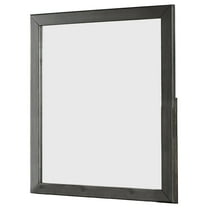 32 Inch Transitional Style Wooden Frame Mirror, Gray