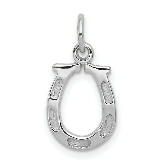 Finest Gold 14K White Gold Solid Polished Horseshoe Charm