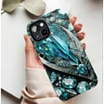 thumbnail image 5 of Teal Crystal Luxury iPhone Case for Women Men Perfect Holiday Gift Compatible with iPhone 11/12/13/14/15/16 (Pro Max/Plus), 5 of 9