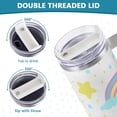 thumbnail image 5 of SKYSONIC 40oz Tumbler with Handle and Straw-Double Wall Vacuum Reusable Stainless Steel Insulated Water Bottle Mothers Day GiftsStar and Rainbow, 5 of 7