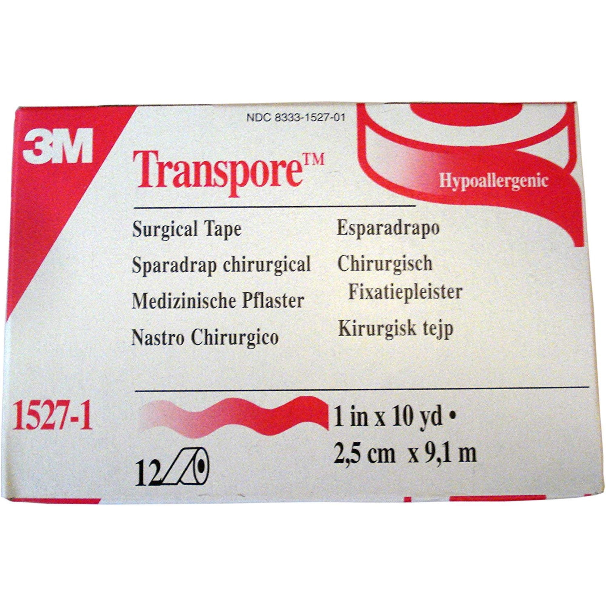 Surgical Tape. [3M Transpore], 1 in. x 10 yds. (Set of 2 Rolls)