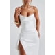 thumbnail image 3 of Vestido de fiesta Woyiam negro satinado con tirantes finos, diseño de sirena, 28 años o más, 3 of 7