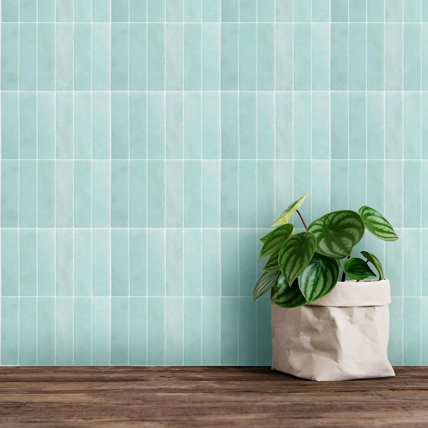 Select 5 Pack Peel and Stick Backsplash Subway Tiles, Extra Thick 3D Wall Panels, Heat & Water Resistant, Easy DIY Kitchen, Bathroom, Laundry, Fireplace & Rental Home Wall Décor (12 x 12 in), Mint