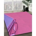 thumbnail image 3 of Ahgly Company Machine Washable Indoor Square Transitional Deep Pink Area Rugs, 8' Square, 3 of 7