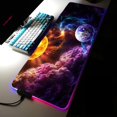thumbnail image 1 of Alfombrilla de ratón RGB para juegos, alfombrilla de escritorio colorida y luminosa, Color Azul, Morado, Nube espacial, para ordenador de escritorio, Bloc de notas para universo LIUWENJING unisex, 1 of 2