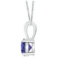 thumbnail image 2 of Angara Natural Tanzanite Solitaire Pendant Necklace in 925 Sterling Silver for Women - Round Shape Tanzanite Pendant Necklace, 2 of 9