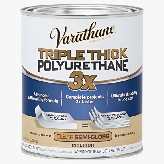 1 Qt Rust-Oleum Brands 284472 Clear Varathane Triple Thick Polyurethane, Semi-Gloss
