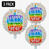 Happy Birthday Mylar Balloon 18" Rounded Foil Birthday Balloon Party Celebration