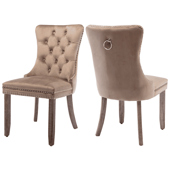 Bocarali Modern Upholstered Dining Chairs Set of 2, Velvet Kitchen Dining Room Chairs with Nailhead Trim for for Living Room, Bedroom