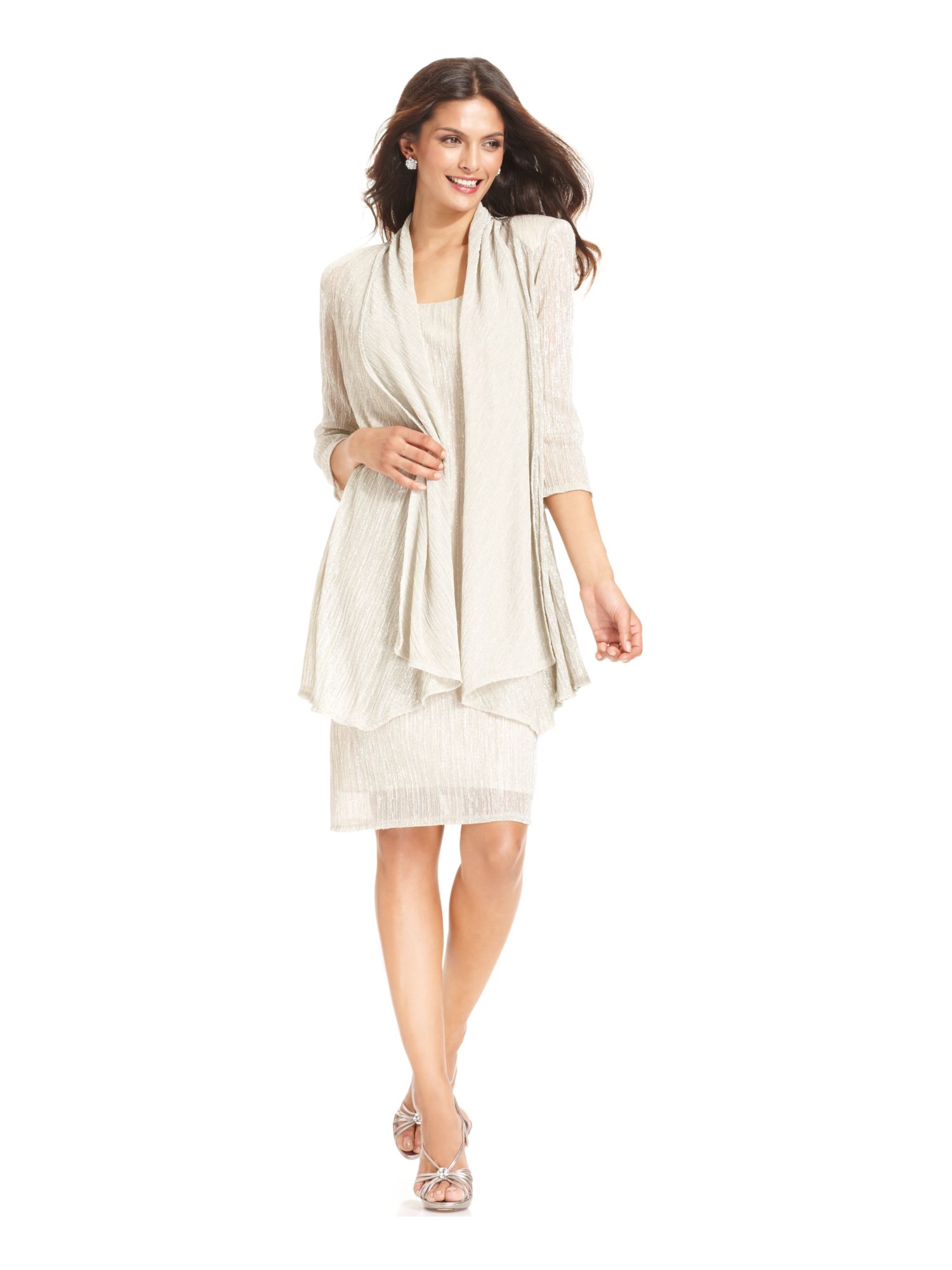 sleeveless dress with cardigan