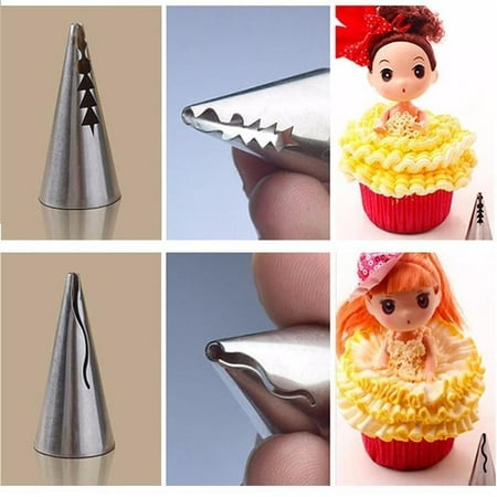 8 pcs Cake Decorating Supplies Kit - Icing Nozzles Coupler, Flower Lifter & Nail with Storage Case, for Cupcake Cookie
