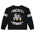thumbnail image 5 of Disney Women's Long Sleeve Shirt, Varsity Printed Mickey and  Minnie Mouse Shirt Black - XL, 5 of 5