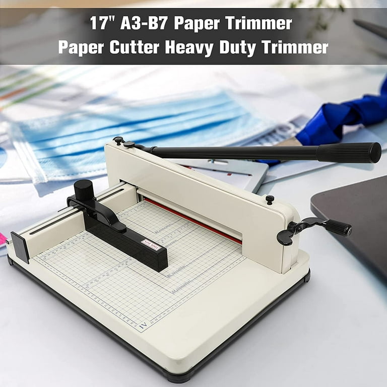 VEVOR Industrial Paper Cutter A4 Heavy Duty Paper Cutter 12 inch Paper  Cutter Heavy Duty 400 Sheets Paper Guillotine with Clear Cutting Guide  Grids for Offices, Schools, Businesses and Printing Shops 