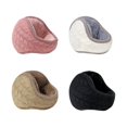 thumbnail image 3 of Orejeras de ocho palabras trenzadas de punto con parte posterior plegable para invierno, orejeras de moda cálidas para otoño e invierno, 3 of 6