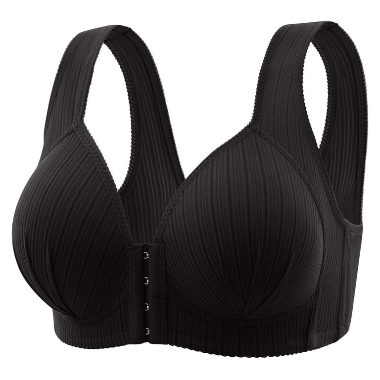 Front Buckle Bra Large Size No Steel Rings Mom Underwear Ladies Breathable  Push Up Adjustable Thin Bra – the best products in the Joom Geek online  store