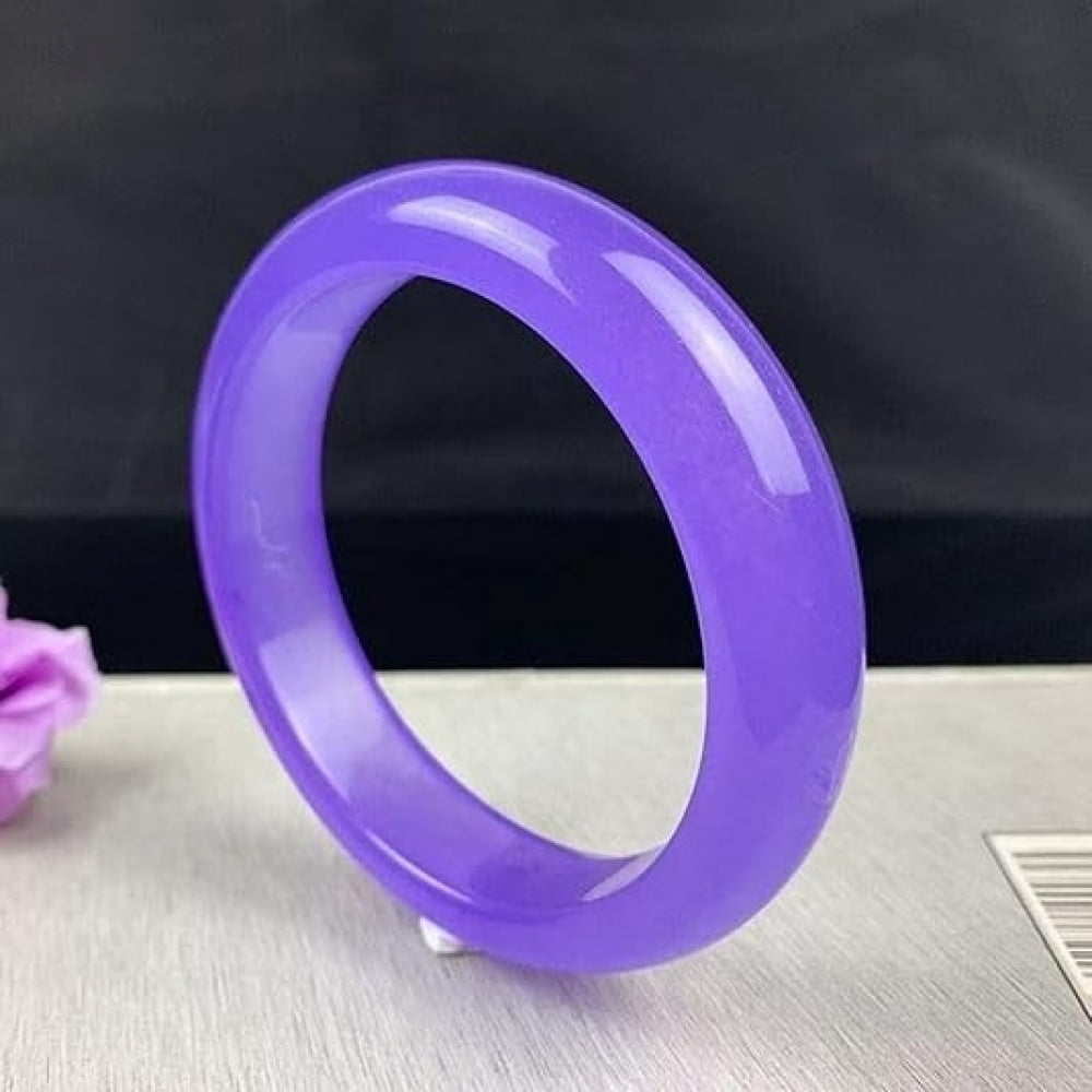 Purple Jade Bangle Bracelet for Women Grade A Jade Handmade Bracelets - Healing Protection Good Luck Bracelet Send to mom and colleagues
