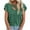 Green, variant on RYRJJ Womens Summer Petal Sleeve Tops Fashion Casual Loose Choker T-Shirts Short Sleeve V-Neck Cut Out Solid Color Tunic Tee Blouse(Dark Gray,S)