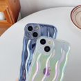 thumbnail image 4 of Patrón de ondas de agua con marco ondulado suave, compatible con funda de iPhone (rosa claro, iPhone 14), 4 of 5
