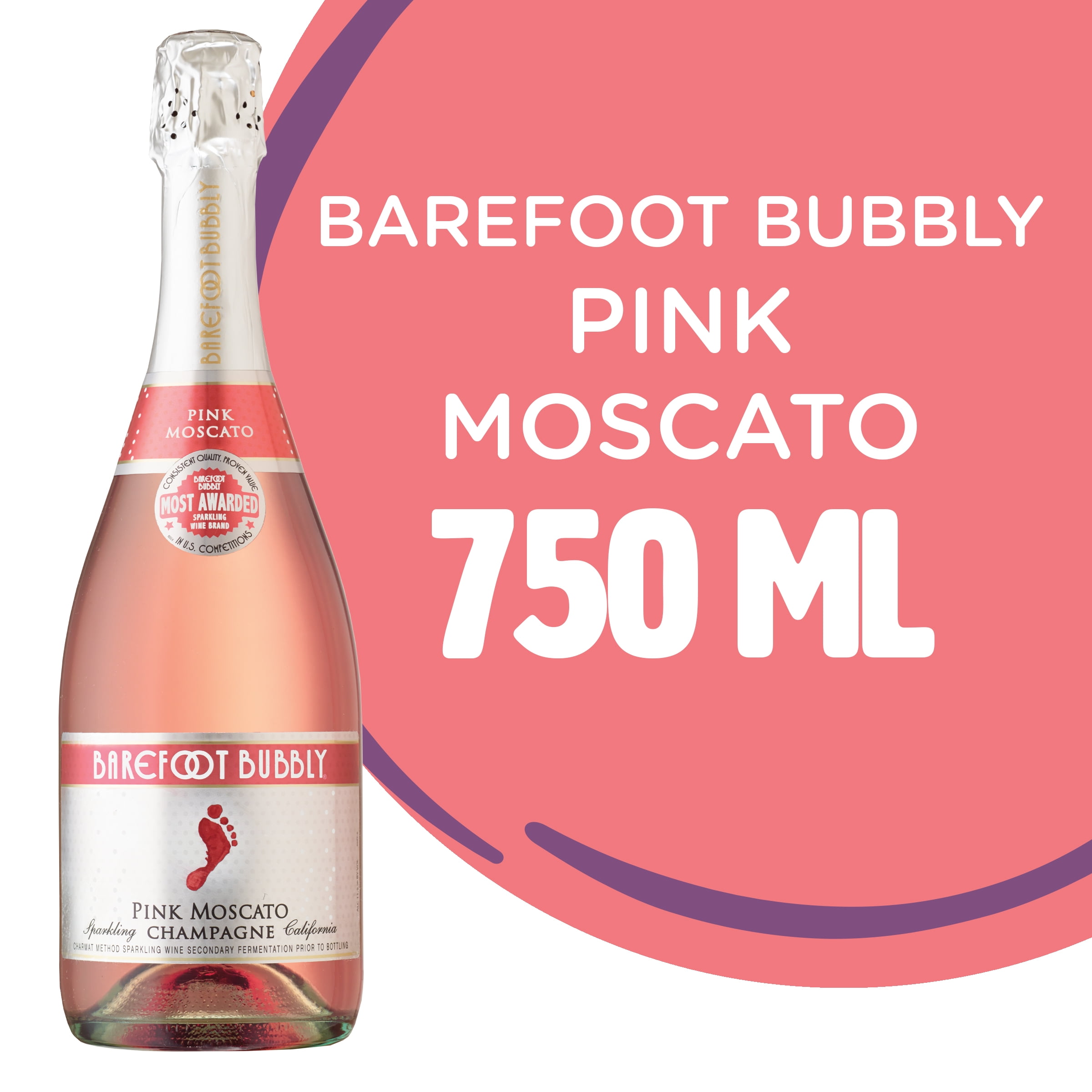 Barefoot Bubbly Pink Moscato Champagne 750 mL Bottle
