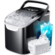 Havato Countertop Ice Maker, 9 Bullet Ice Cubes in 6 Mins, 26lbs/24H, w/ Scoop & Basket, Matte Black