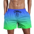 thumbnail image 2 of Mens Shorts Casual Fashion Gradient Shorts Big and Tall Elastic Waist Drawstring Pants Quick Dry Beach Party Shorts, 2 of 5