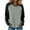 Dark Gray, variant on Women's Long Sleeve T-Shirt, Color Block Raglan Sleeve Tee, Casual Oversized Round Neck Patchwork Top, Loose Fit Shirt for Spring Autumn Fall Beige L