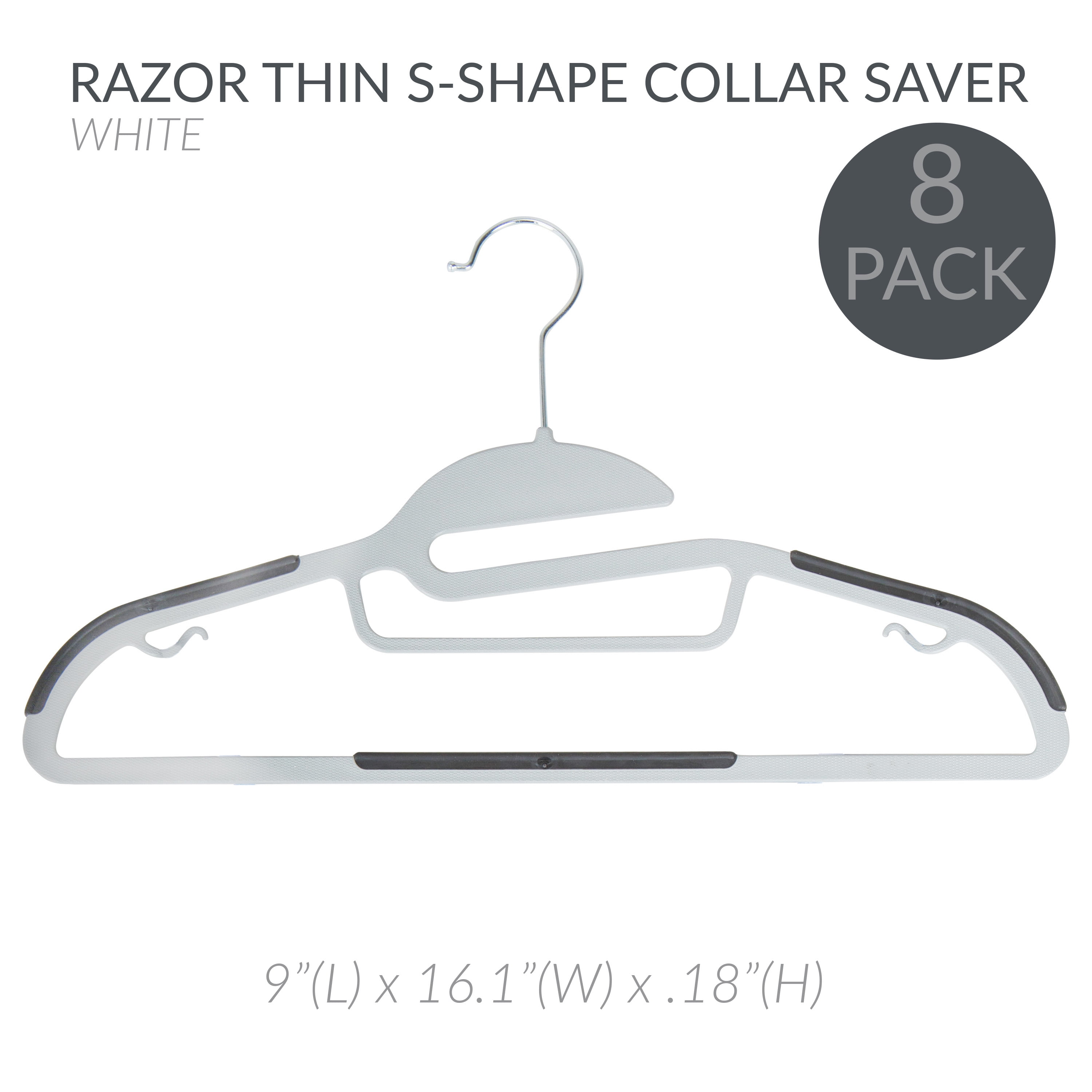 Simplify 24 Pack Plastic Ultimate Shirt Hanger in White