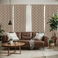 thumbnail image 2 of Ambesonne Brown Window Curtains, Venetian Floral Tile, Each 28" W x 63" L, Pale Salmon Redwood, 2 of 5