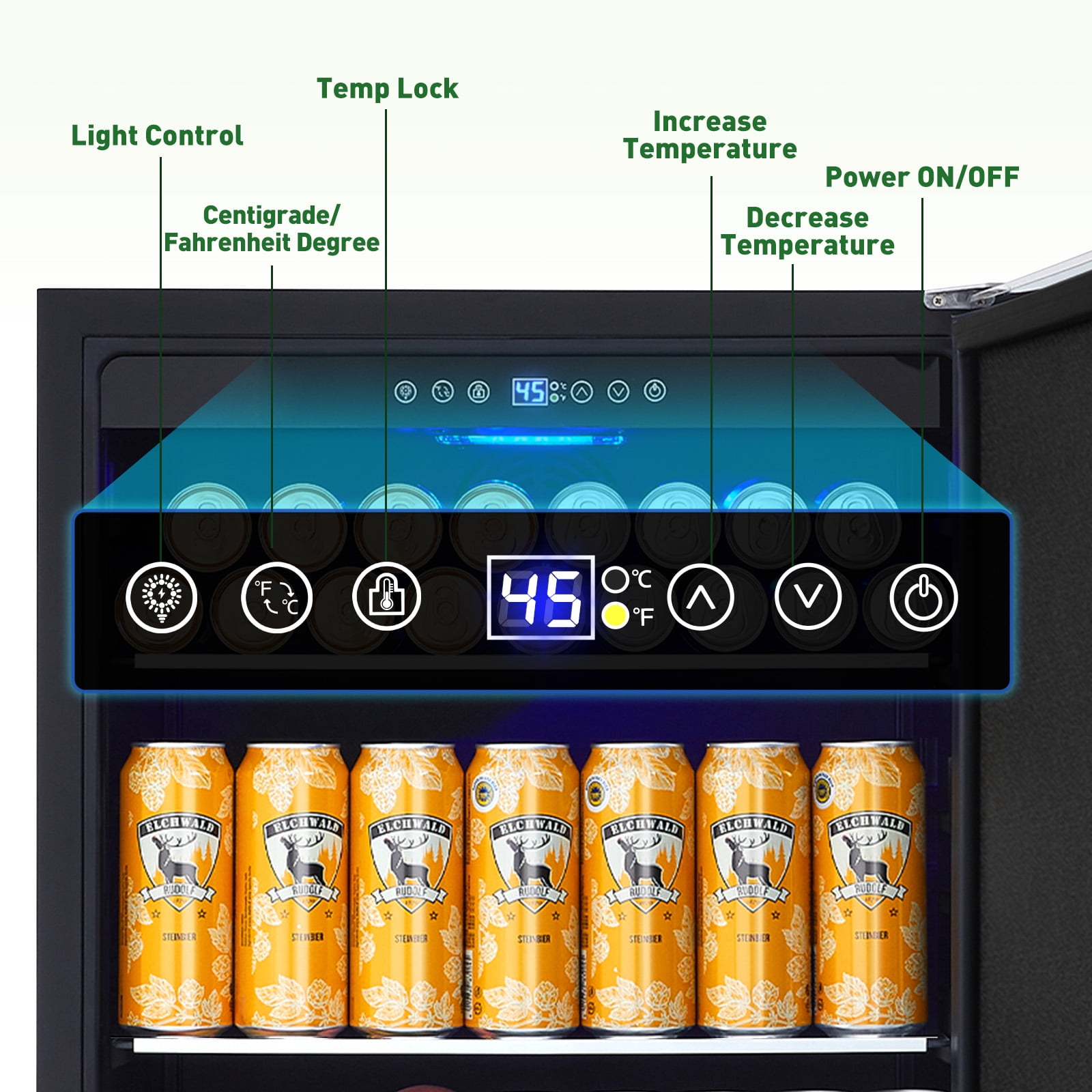 TITTLA 24 Inch Beverage Refrigerator, 210 Can Beverage Fridge for Beer Wine Soda, Beverage Cooler Built-in and Drink Fridge
