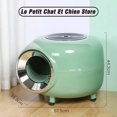 thumbnail image 2 of Round Large Cat Toilet with Pet Plastic Scoop Record Player Appearance Fully Enclosed Cat Litter Box for cats pets under 10kg ShopWise Round, 2 of 8